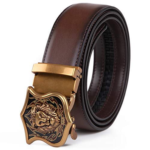 Ratchet Belt for Men Leather Dress Belts with Automatic Buckle,Trim to fit