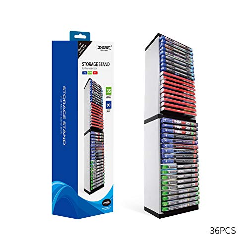 DOBE TP5-0519 Game Storage Stand Host disc double layer storage box for PS5 /PS4/PS3ï¼ŒXBOX ONES Xbox Series S & X/Xbox N-Switch. store 36 game discs.
