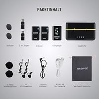 NEEWER CM28 kabelloses Lavalier Mikrofonsystem mit Ladeetui, 2 Mikrofon Clips,1 klick Geräuschunterdrückung, 4GB Speicher, 9 Std. Spielzeit, Ansteckmikros kompatibel mit iPhone/Android/PC/Kamera/iPad – Ansicht 9