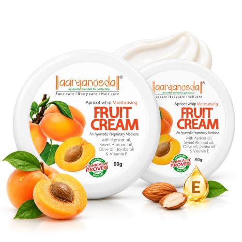 Image of Aryanveda Apricot Whip Moisturizing Fruit Cream For Men & Women 90 Gm Each - Pack Of 2