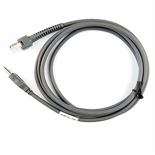 E-Simpo 2pcs LS2208 USB to RJ45 Cable 7ft 2mtr CBA-U01-S07ZAR Dura-Gray for Barcode Scanner Ls2208ap Ls1203 Ls4208 Ls4278 Ds6707 Ds6708, Finish Setting to Replace Kwedge Serial RS232 Cable