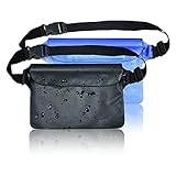 CareHabi - wasserdichte Tasche mit Verstellbarem Hüftgurt, wasserdichte Beutel, Schwarz+Blau,2 Stück