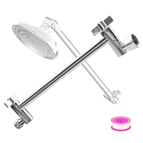 Adjustable Shower Head Extension Arm 9 Inch,Shower Arm Extension with Angle & Height Adjustment,All...