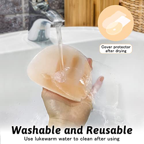 Shintrend Nipple Cover for Women: Silicone Breast Lift Pasties 5.1inch Reusable Adhesive Sticky Bra with Bob Tape4