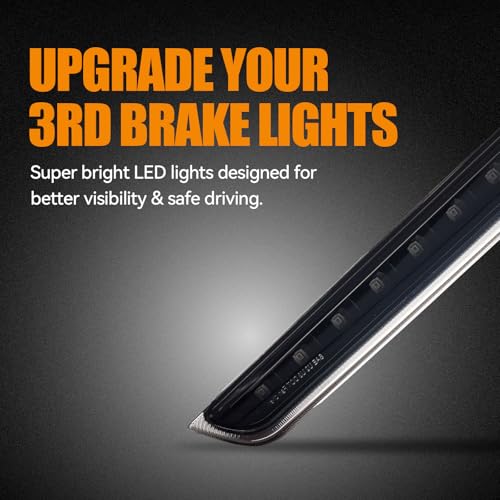 Image of Third 3rd Brake Light LED for 2007-2014 Chevy Tahoe /Suburban /GMC Yukon & XL, High Mount Rear Brake Lights Assembly, Waterproof Center Cab Lamp Stop Light (Black)