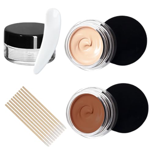 Concealer mit Make up Pinsel, Tattoo Abdeckung Creme Körper Make Up Wasserfest, Creme Abdeckstift Gesicht All Over Complexion Perfector für Beine, Arme & Körper (2Pcs)