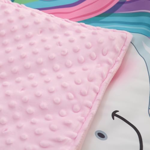 Image of 4 Piece Toddler Bedding Set - Ultra Soft Breathable Toddler Bedding Set for Girls, Includes Quilted Comforter, Flat Sheet, Fitted Sheet and Pillowcase(Unicorn)