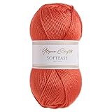 Utopia Crafts Softease Knitting and Crochet Yarn 100g (Fiery Persimmon)