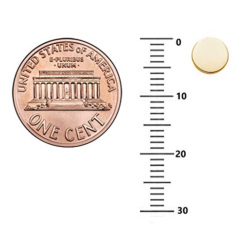 Ritastephens 14K Yellow Gold Mini Round Circle Disc Geometric Stud Post Earrings 6mm3