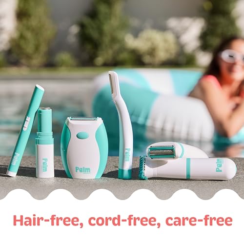 PalmPerfect Facial Hair Remover for Women – Portable Lipstick-Sized Shaver with Built-in LED Light – Painless Dual-Track Rotary Blade for Upper Lip, Cheeks, and Forehead – AA Battery Powered