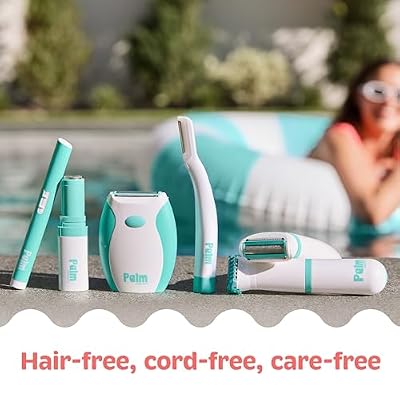 PalmPerfect Facial Hair Remover for Women Portable Lipstick-Sized Shaver with Built-in LED Light Painless Dual-Track Rotary Blade for Upper Lip, Cheeks, and Forehead AA Battery Powered