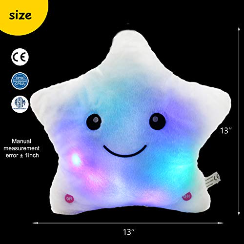 Bstaofy 13‘’ Light up Musical Twinkle Star Lullaby Glow Light up Stuffed Animal LED Toys Soft Cuddly Singing Birthday Valentines Christmas for Toddlers, White - Thumbnail 5
