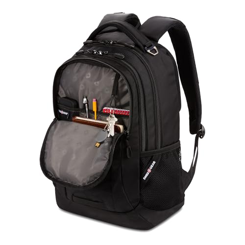 SWISSGEAR Cecil 18-Inch Laptop Backpack Fits 16-Inch Laptop, Travel Daypack with Organizer Pockets, Water Bottle Holders & Padded Straps – Black by SwissGear - Image 8