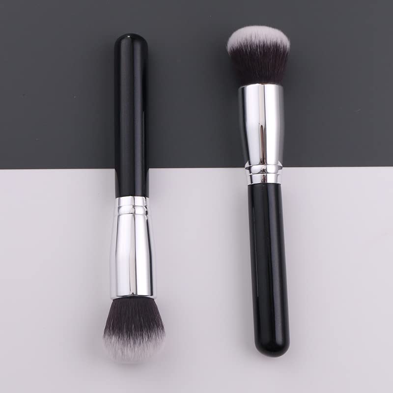 Miniatura 3 de Virola de cobre de lujo de encargo Negro Plata sola cepillo de maquillaje Fundación cepillo (F05)