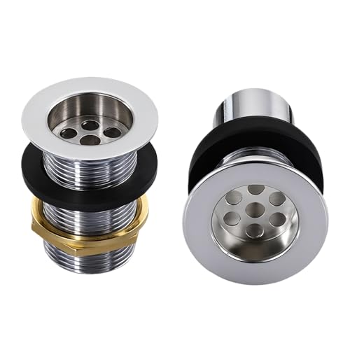 Image of Bassino Heavy-Duty Brass Waste Coupling 32mm (4 Inch) /Full Thread Non-Pop Up Basin Drain /Leak-Proof & Rust-Resistant /Simple Full Thread Drain Coupling(Chrome Finish)
