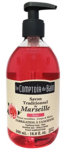 Le Comptoir du Bain Savon de Marseille Liquide Rose 500 ml - lot de 3