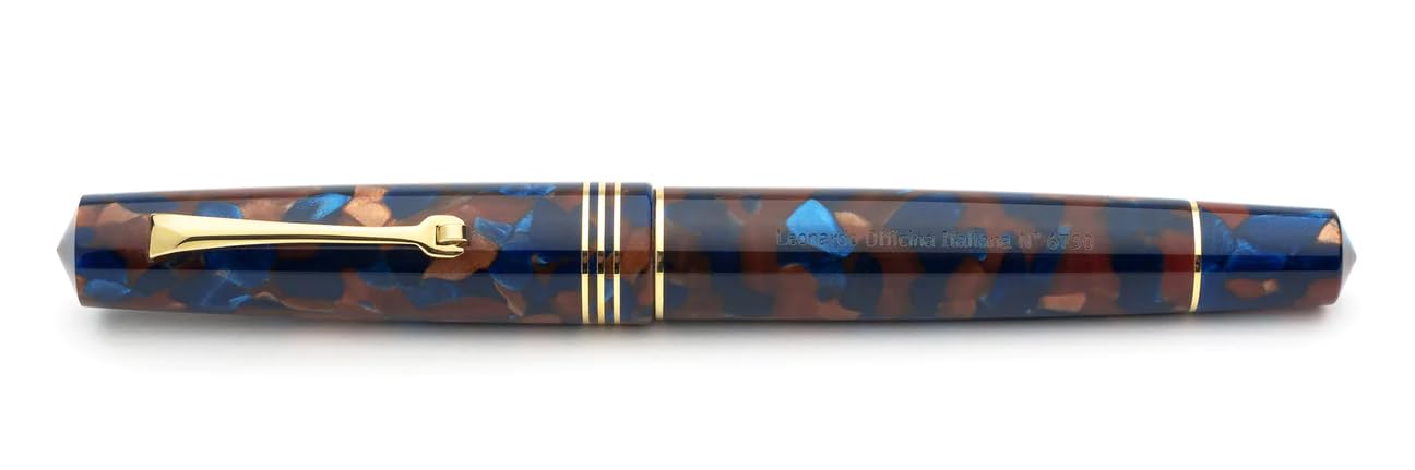 Leonardo Officina Italiana Füllfederhalter Momento Zero Marine Stone Gold Trim (EF)