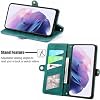 Funda tipo cartera para Realme 16 Pro, de cuero PU con cremallera, bolso de mano, tapa abatible, con soporte y ranuras para tarjetas, correa para muñeca, color verde 8