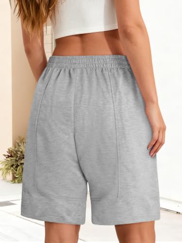 KISSMODA Women Bermuda Sweat Shorts High Waist Pockets Summer Lounge Workout Shorts — view 4