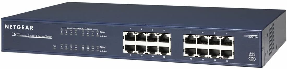 Netgear JGS516 ProSafe 16 Port Gigabit Ethernet Desktop Switch