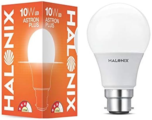 Halonix 10W Cool Day Light LED Light, Pack of 1, (F5BMM030040000000 PK1) B22D, White