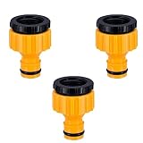 conector macho para manguera de 1/2 Fácil de usar: el conector de grifo viene con dos partes. Cuando ambas piezas están intactas, el conector se adapta a un grifo de 1/2 pulgada. Cuando la parte superior está desatornillada, el conector encaja en un grifo de 3/4 pulgadas.