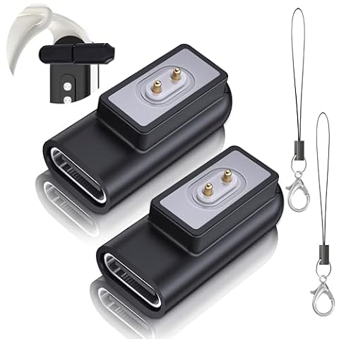 Ermorgen 2 Sztuki Adapter USB C, Kompatybilny z Xiaomi Band 10/9 / 9 Pro / 8 Pro / 8/8 Active, Redmi Watch 3/3 Lite/Watch 5 Active / 5 Lite / 4/3 Active, Redmi Band 2 - Czarny