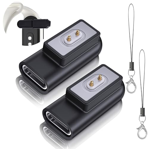 Ermorgen 2 Sztuki Adapter USB C, Kompatybilny z Xiaomi Band 10/9 / 9 Pro / 8 Pro / 8/8 Active, Redmi Watch 3/3 Lite/Watch 5 Active / 5 Lite / 4/3 Active, Redmi Band 2 - Czarny