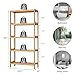 Kinsuite 5-Tier Bamboo Free Standing Storage Rack Shelf Multifunctional Bamboo Shelving Unit Bathroom Kitchen Living Room Holder