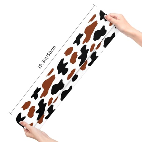 NUYFVG Chaussettes hautes style bohème tortue pour femme, Vache noire marron, Taille unique – vue 2