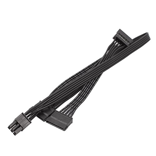 Adaptador cable 6 Pin a 3X SATA 28in negro