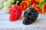  Totenkopf Schädel Kerze Blutrot oder Schwarz Ritual Zauberarbeit Wicca Wurzelarbeit Heidnisches Voodoo Halloween Dekor Magischer Tag der Toten Gotik Geschenk Freund Geschenke Tag vor Allerheiligen