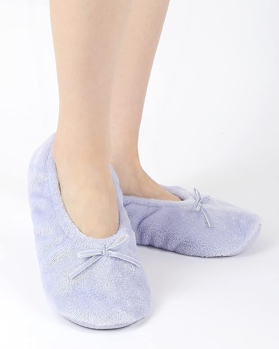 Image of Panda Bros Women's Ballerina Slipper Socks - One Pair Anti-Skid Comfy Warm Ballet Style House Slippers for Indoor Home, Winter, Wedding, and Birthday Gifts for Women