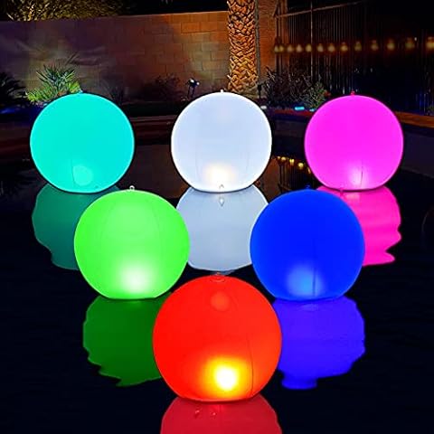 Floating Pool Lights Solar Powered Glow Lights 6 PCS, Color Changing Pool Floating Lights, Auto On/Off Supper Bright LED Pool Light Outdoor Waterproof for Patio Yard Lawn Wedding Beach Decorations Cover