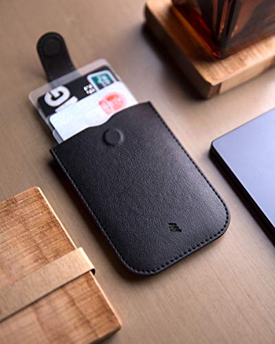 Allocacoc DAX wallet, Slim Thin Magnetic Cascading pull-tab Pocket Wallet, Hold up to 6 cards, Card holder, Cash Slot, Fast Access, Minimalist; Everyday Carry Travel Women Men Teen Gift (Blue, PU)2