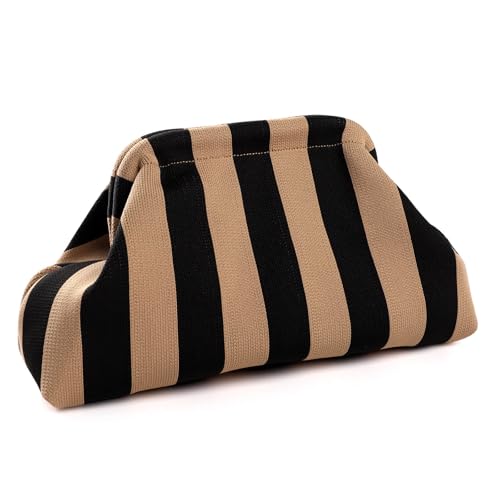 Wrorou Woven Dumpling Bags for Women Pink and Green Purse Colorblock Clutch Crochet Purses Handbags Summer Beach Clutch 2026