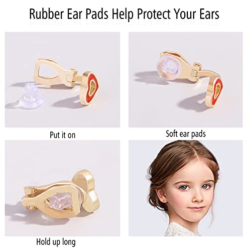 24 Pairs Clip On Earrings Non Piercing Earrings Hypoallergenic Animal Butterfly Rainbow Flower Mixed Color Painless Non-Piercing Earrings Pack3