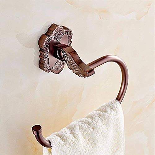 Anneau à serviette en métal doré sculpté porte-serviette mural pour salle de bain