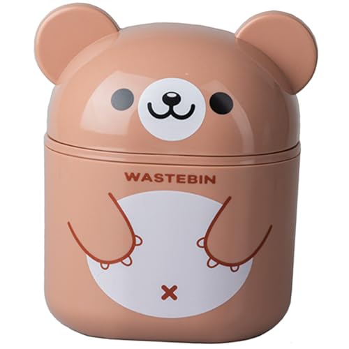 DECOMELODY Cestino Piccolo Per Spazzatura Cestino Per Spazzatura in Plastica Pp Con Coperchio Ribaltabile Per Scrivania Dormitorio Ufficio Con Coperchio Per Contenere Piccoli Rifiuti