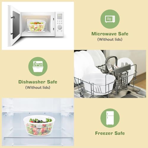 Image of Salad Container for Lunch, Bento Lunch Box 58-oz with 4 Compartments Tray and Ice Pack, Leak-Proof Salad Bowl with Lid for Adults, BPA-Free Lunch Box for Meal Prep & Food Storage(Green)