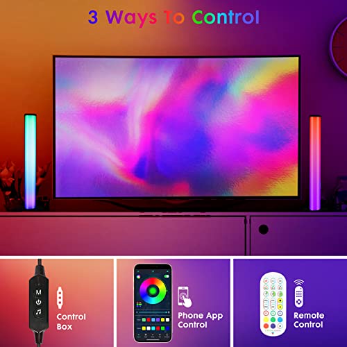 Barre LED RGB sync musicale USB : lot de 2 lampes de jeu Bluetooth avec appli pour PC - 6