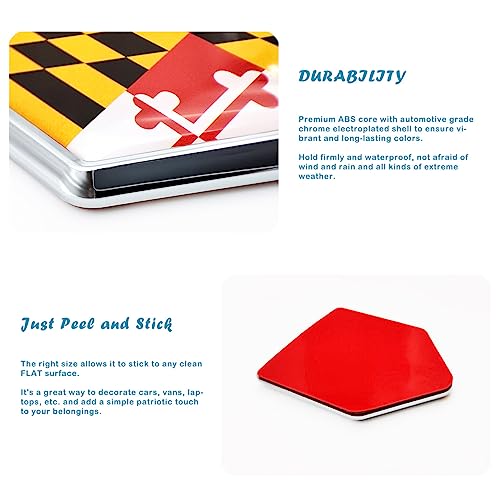 Emblema cromado coche Maryland Overdecor soluciona pegatinas desgastadas parachoques pack 2 3
