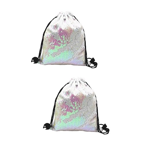 Sacs à cordon à paillettes rose LIFKOME pour filles | Lot de 2 sacs de sport
