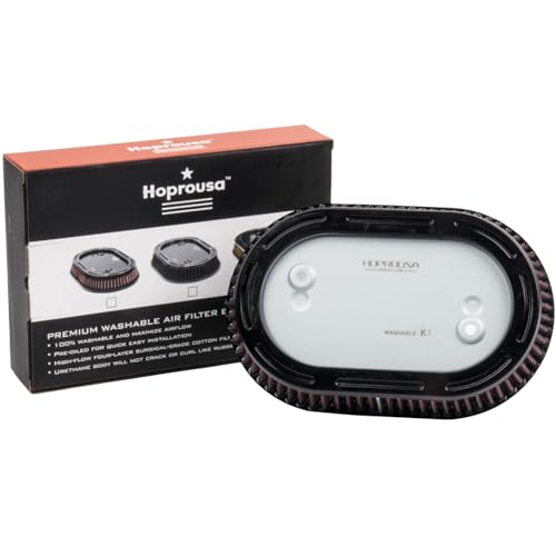 Hoprousa Replacement 29400267 Motorcycle High-flow Air Filter Compatible with '17-later Touring '18-later Softail M8 Engine Equipped with 114 Air Cleaner Accessories Parts (Red)