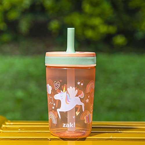 Zak Designs 6929-U265 Kelso Tumbler Set 15 Oz, (Unicorn) Non-Bpa Leak-Proof Screw-On Lid With Straw Made Of Durable Plastic And Silicone, Perfect Baby Cup Bundle thumb #2