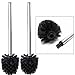 Produktbild 2er Set XXL Toilettenbürste schwarz mit Langen Edelstahl Stiel 60 cm Ersatz WC Bürste mit austauschbaren WC Bürstenkopf