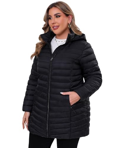 ANOTHER CHOICE Plus Size Puffer Jacket for women, Packable Hooded Lightweight Travel Puffy Jacket (1X-6X)2