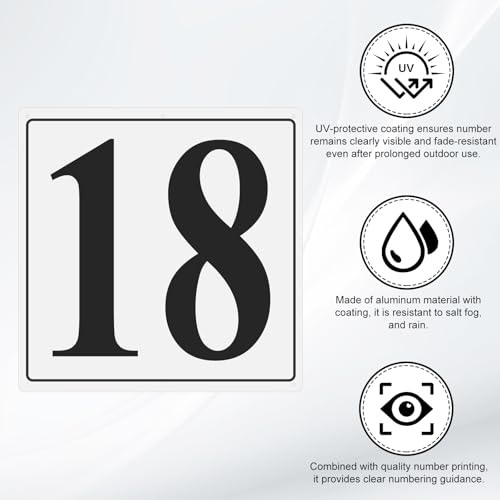 Plaque aluminium numéro 18 résistante aux intempéries pour parking