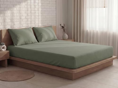 Image of SleepyCat 300 TC Cotton-Soft Microfiber Bedsheet with 2 Pillowcases|Wrinkle-Free|300 TC Plain Weave|No Creases, No Shrinkage|No Colour Fading|150 GSM|Mustard|Fits Mattress Upto 8 Inches|Double