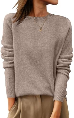ANRABESS Womens 100% Wool Sweaters Crewneck Long Sleeve Work Busi...
